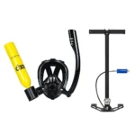 High-Pressure 0.5L Scuba Breathing Tank and Full Face Snorkel Mask Set