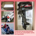 Hangkai 25HP outboard motor foam packaging, full accessory kit and real use on inflatable fishing boats