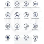 NORTH EDGE AQUA diving computer watch full function icon infographic scuba freediving mode compass barometer thermometer 100m waterproof features chart