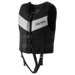 SAILTREK all black unisex neoprene life jacket adjustable buckle flotation safety vest for kayak jet ski wake surfing boating