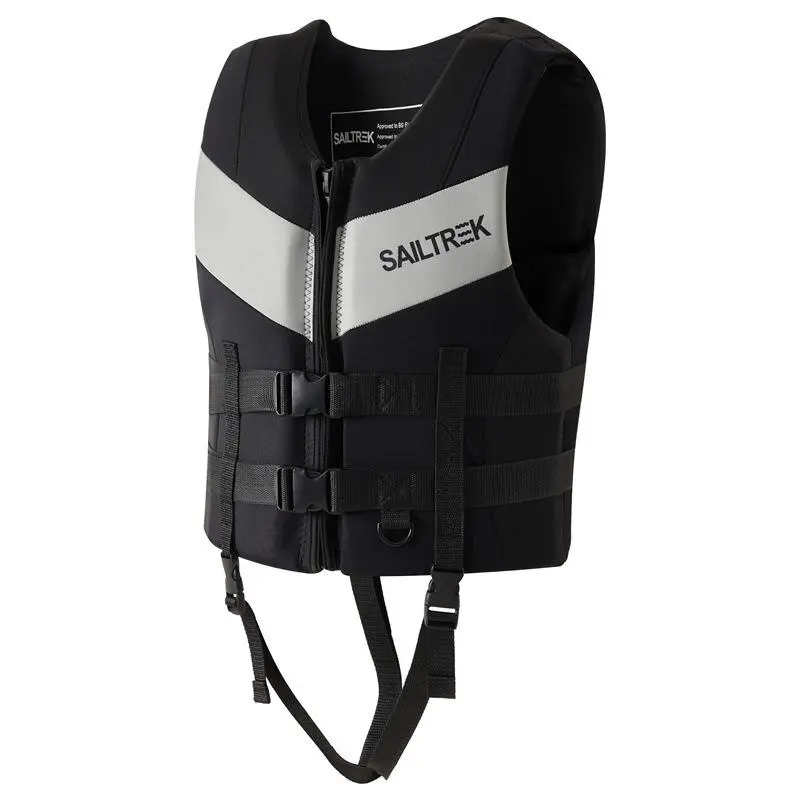 sailtrek-all-black-neoprene-life-jacket-adult-unisex-water-sports-flotation-vest SAILTREK all black unisex neoprene life jacket adjustable buckle flotation safety vest for kayak jet ski wake surfing boating