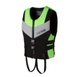 SAILTREK neon green high visibility neoprene life jacket adult adjustable safety flotation vest for boating jet ski kayak