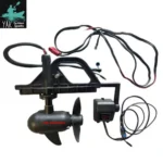 Complete Yak Outdoors brushless kayak trolling motor full set including mounting bracket propeller digital speed controller wiring harness white background main photo