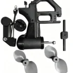 12V 800W brushless trolling motor with dual propellers on white background