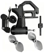 12V 800W brushless trolling motor with dual propellers on white background