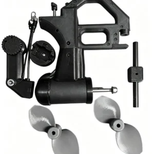 12V 800W brushless trolling motor with dual propellers on white background