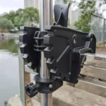 Side view of 210lbs brushless trolling motor mounted on boat in real on-water use