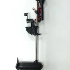Complete unit front view of 3kW 48V brushless outboard transom trolling motor