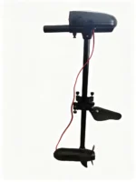 Front view of 44lb waterproof kayak electric trolling motor with aluminum shaft on white background