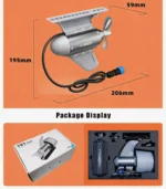 450W kayak electric propeller size dimensions and package display