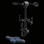 Black waterproof kayak trolling motor product shot on dark solid background