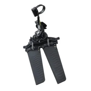 Fishing kayak metal pedal fin drive system front view