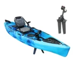 Fishing kayak pedal drive system installed on a kayak