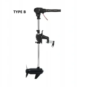 Full front view of P300 24V 120lbs brushless outboard trolling motor on white background