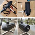 Laid-out detail of P300 outboard motor mounting bracket and installation hardware components