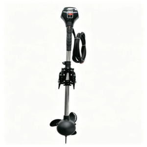 Full front view of P500 7.5kW 8.5kW wide voltage electric outboard motor on white background