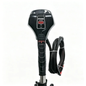 Closeup of P500 7.5kW 8.5kW wide voltage electric outboard motor control handle and operation panel