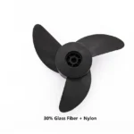 Three-blade black replacement propeller for 3kW 48V brushless outboard trolling motor